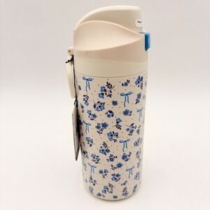 Hydrapeak Oasis Mini 20oz Water Bottle Ivory Blue Floral Bow Artisan Collection